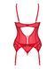 Комплект корсет та стрінги Obsessive Ingridia corset & thong XS/S, червоний SO9028 фото 4