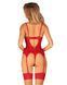 Комплект корсет та стрінги Obsessive Ingridia corset & thong XS/S, червоний SO9028 фото 2