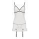 Сорочка прозора з пажами Passion ORIHIME CHEMISE XXL/XXXL, white, трусики, стрепи EL16406 фото 3