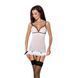 Сорочка прозора з пажами Passion ORIHIME CHEMISE XXL/XXXL, white, трусики, стрепи EL16406 фото 1