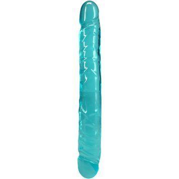 Фалоімітатор двосторонній Doc Johnson Crystal Jellies 12" Jr. Double Dong Teal SX4430 фото