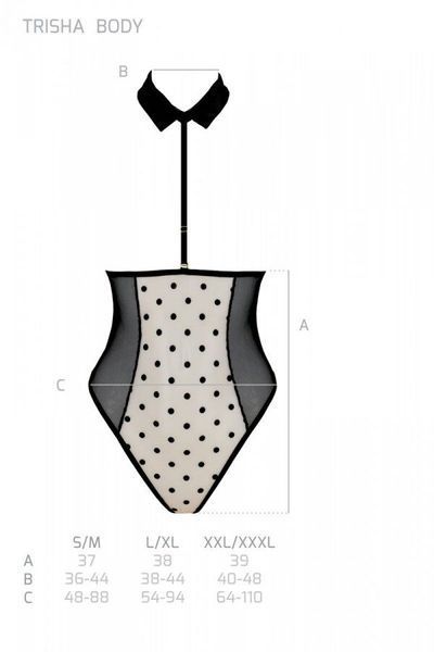 Еротичне боді Passion TRISHA BODY, XXL/XXXL, beige, з відкритими чашками SO9740 фото