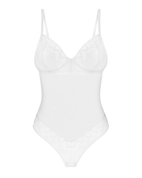 Боді Obsessive Alissium Teddy White, XL/2XL, ліф з м&rsquo;якою чашкою, високі вирізи для ніг SX0596 фото