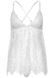 Сорочка бебі-дол Leg Avenue Floral lace babydoll & string White L, стрінги SO9174 фото 3