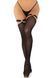 Панчохи Leg Avenue Thigh highs with garter top, One Size, чорні, з еластичними підв&rsquo;язками на кільцях SX1066 фото 1