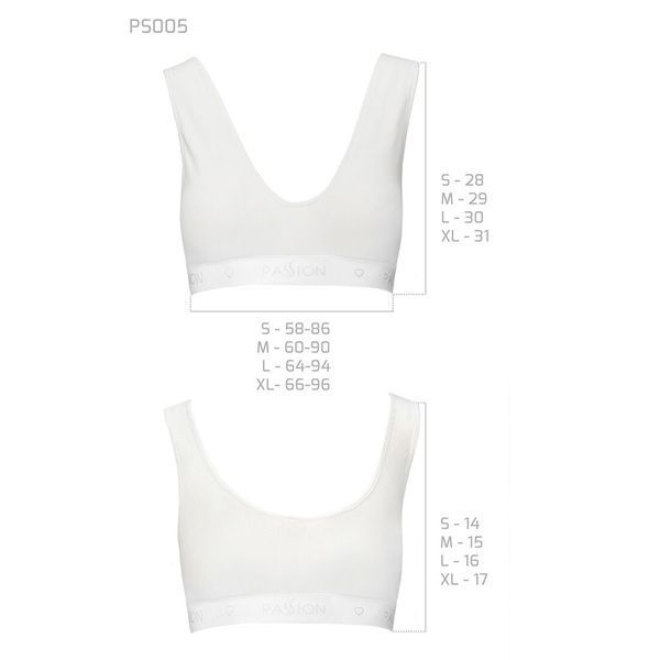Спортивний топ з еластичної бавовни Passion PS005 TOP M, white SO4228 фото