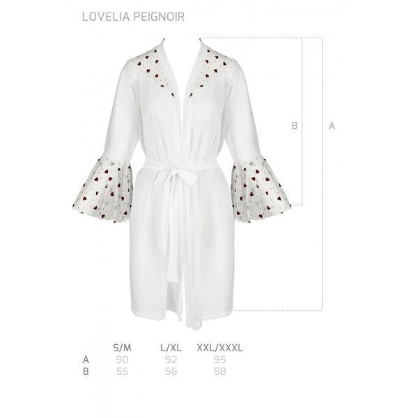 Повітряний пеньюар Passion LOVELIA PEIGNOIR XXL/XXXL, white SO4776 фото