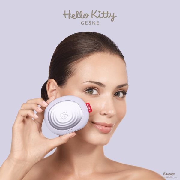 Електронна ультразвукова термощітка для обличчя GESKE Sonic Thermo Facial Brush 5в1 by Hello Kitty purple HB0244 фото