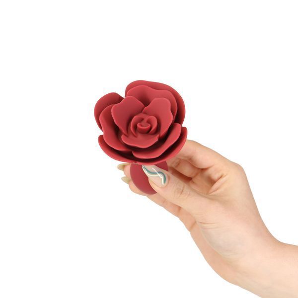 Силіконова анальна пробка Lux Active с розой - Red Rose Silicone Anal Plug SX3924 фото