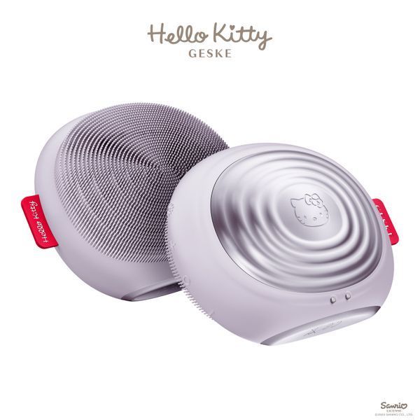 Електронна ультразвукова термощітка для обличчя GESKE Sonic Thermo Facial Brush 5в1 by Hello Kitty purple HB0244 фото
