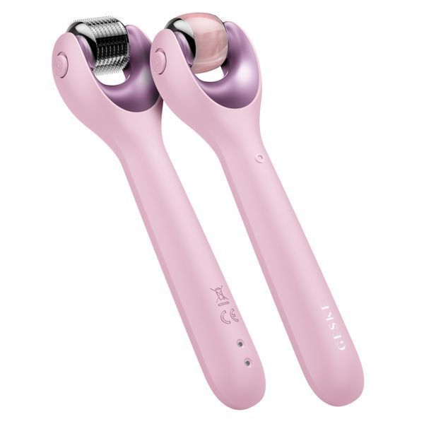 Електронний ролер для обличчя з мікроголками GESKE MicroNeedle Face Roller 9в1 pink HB0192 фото
