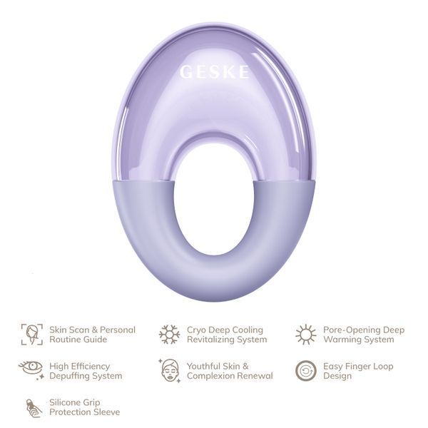 Масажер для очей GESKE Cool&Warm Eye Massager 7в1 purple HB0314 фото