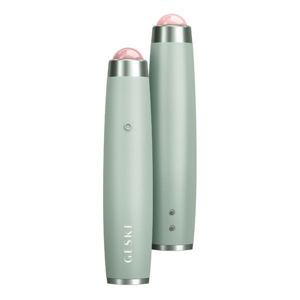 Ручка-масажер для обличчя з рожевим кварцом GESKE SmartAppGuided Sonic Rose Quartz LED Depuffing Pen 8in1 green HB0650 фото