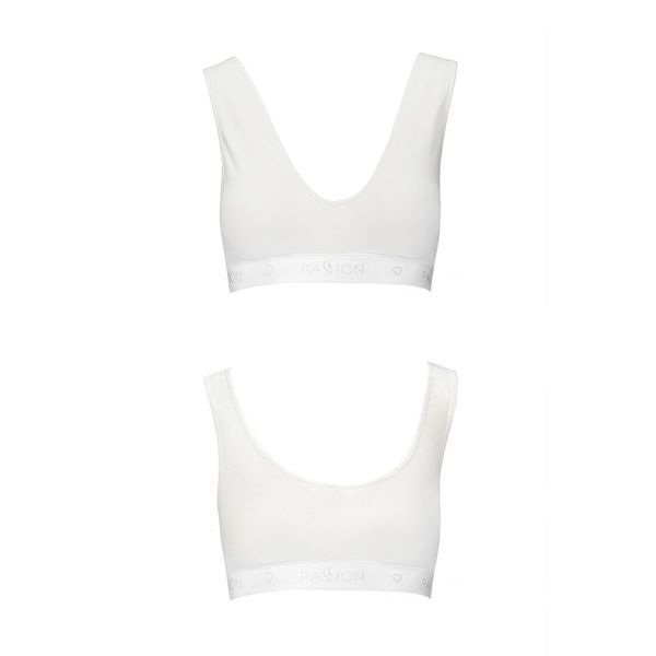 Спортивний топ з еластичної бавовни Passion PS005 TOP M, white SO4228 фото
