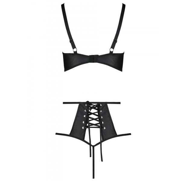 Розпродаж!!! Комплект з екошкіри Passion Tamaris Set black XXL/XXXL, бюстгальтер та трусики SO5798 фото