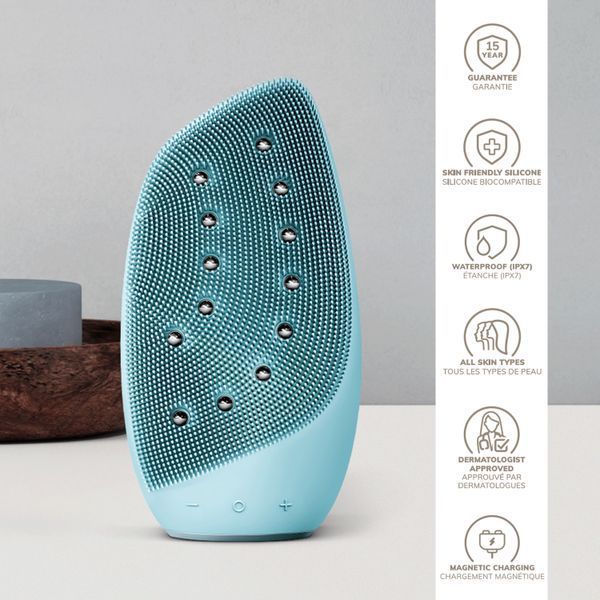 Очищувальна щітка для обличчя GESKE Sonic Thermo Facial Brush&Face-Lifter 8в1 turquoise HB0092 фото
