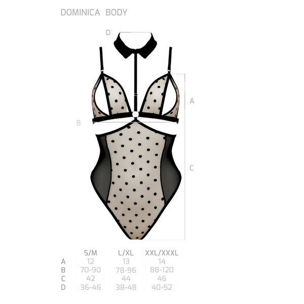 Боді Passion DOMINICA BODY S/M, black SO8428 фото