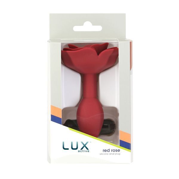 Силіконова анальна пробка Lux Active с розой - Red Rose Silicone Anal Plug SX3924 фото