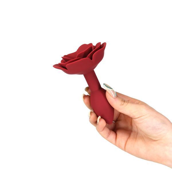 Силіконова анальна пробка Lux Active с розой - Red Rose Silicone Anal Plug SX3924 фото