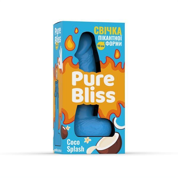 Ароматна свічка пікантної форми Pure Bliss Blue Coco Splash (Кокосове молоко) 15 см SX3035 фото