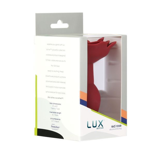 Силіконова анальна пробка Lux Active с розой - Red Rose Silicone Anal Plug SX3924 фото
