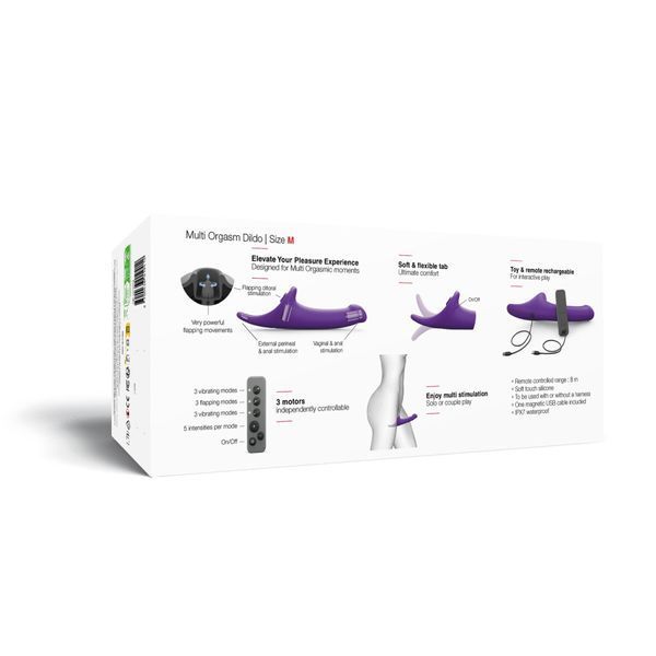 Вібронасадка для страпону з вакуумною стимуляцією Strap-On-Me Multi Orgasm Dildo M Purple SX4033 фото