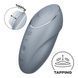 Вібростимулятор-пульсатор Satisfyer Tap & Climax 1 Bluegrey, ефект постукування пальцем, 2 мотори SX0568 фото 1