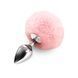 Металева анальна пробка М Art of Sex - Metal Butt plug Rabbit Tail Soft pink, діаметр 3,4 см SO6692 фото 1