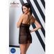 Прозора сорочка приталена Passion QUENTRIS CHEMISE L/XL, black, трусики PS26604 фото 4