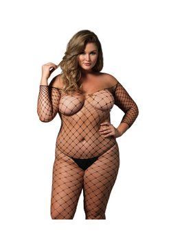 Бодістокінг Leg Avenue Off the shoulder bodystocking Black Queen Size SX1085 фото