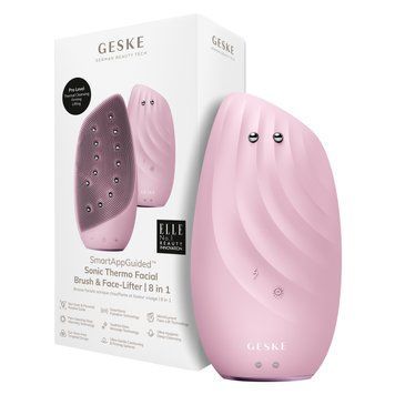 Очищувальна щітка для обличчя GESKE Sonic Thermo Facial Brush&Face-Lifter 8в1 pink HB0093 фото
