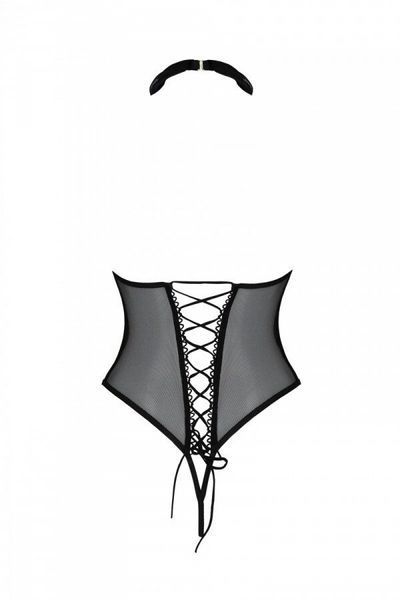 Еротичне боді Passion TRISHA BODY, L/XL, black, з відкритими чашками SO9741 фото