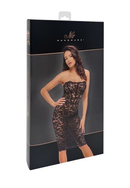 Сукня Noir Handmade F301 Catalyst, M, black, міді, мереживо, відкриті плечі, шнурівка на спині SX0244 фото