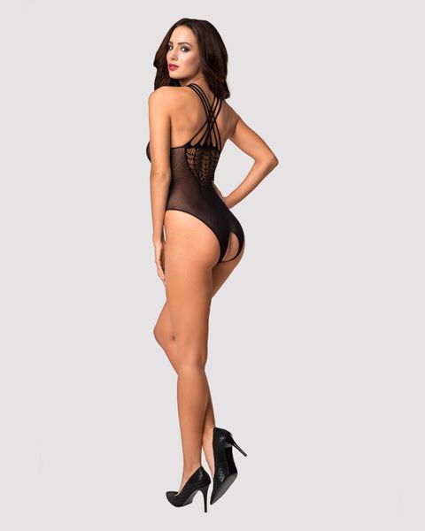 Бодістокінг з великою та дрібною сіткою Obsessive B118 teddy S/M/L, чорний, з доступом SO7206 фото