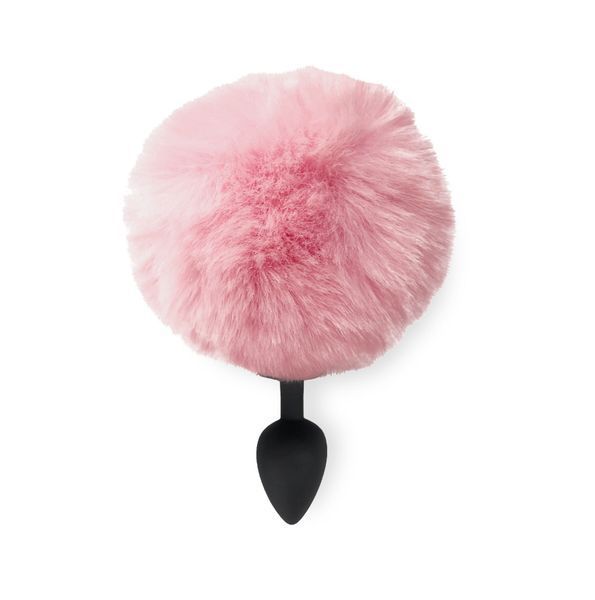 Силіконова анальна пробка М Art of Sex - Silicone Butt plug Rabbit Tail Pink, діаметр 3,5 см SO6693 фото