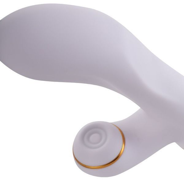 Вібратор-кролик з пульсацією та флогером LOCKINK SEVANDA Whip Vibrating Massage Wand, біло-золотий SX0904 фото