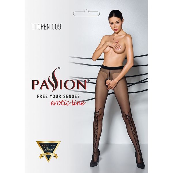 Колготки з відкритим доступом, імітація ботфорт Passion TIOPEN 009 1/2 (20 den), black SO5799 фото
