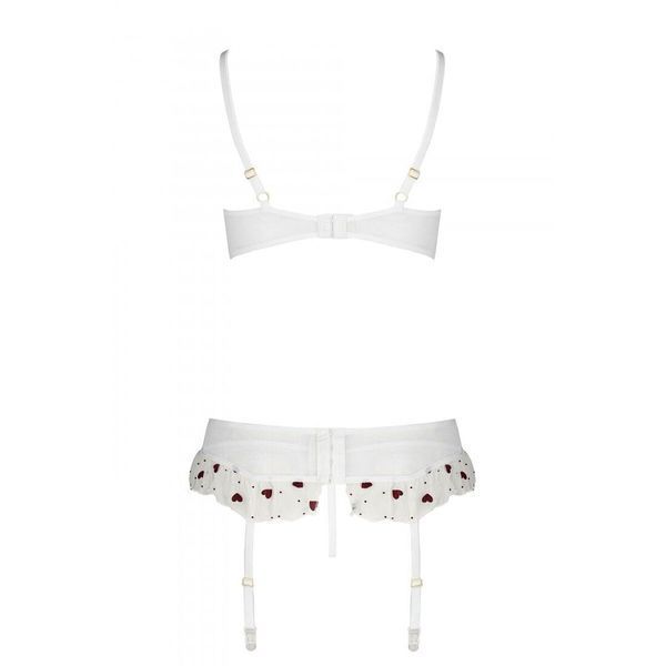 Сексуальний комплект з поясом для панчіх Passion LOVELIA SET XXL/XXXL, white SO4782 фото