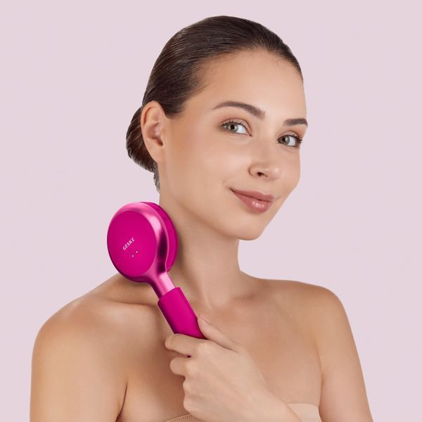 Звукова світлодіодна щітка для всього тіла GESKE Sonic LED Full-Body Brush&Intensive Exfoliator 9в1 magenta HB0388 фото