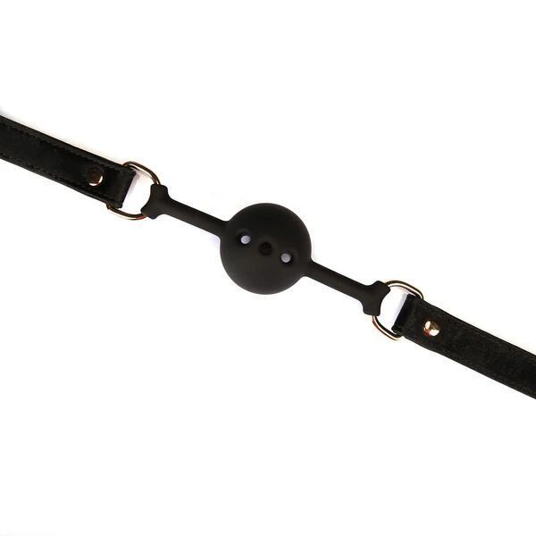 Повітропроникний кляп Liebe Seele Boudoir Amor Ball Gag Black, силіконова кулька, діаметр 4,3 см SX1667 фото