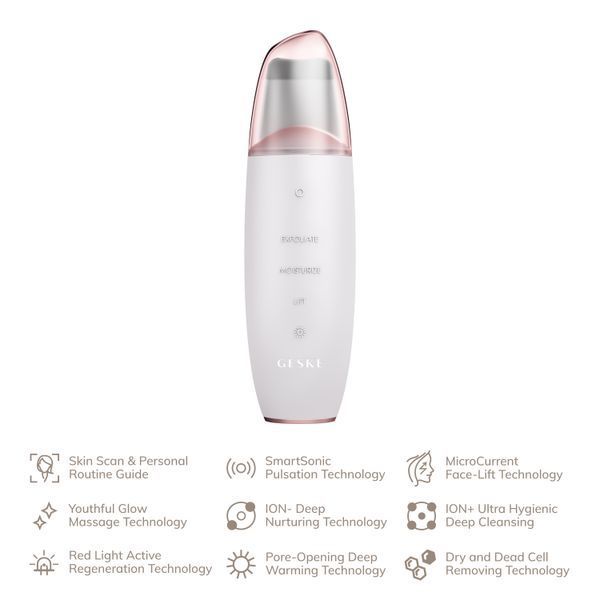 Мікрострумовий скрабер для шкіри та усунення чорних точок GESKE MicroCurrent Skin Scrubber&Blackhead Remover 9в1 starlight HB0143 фото