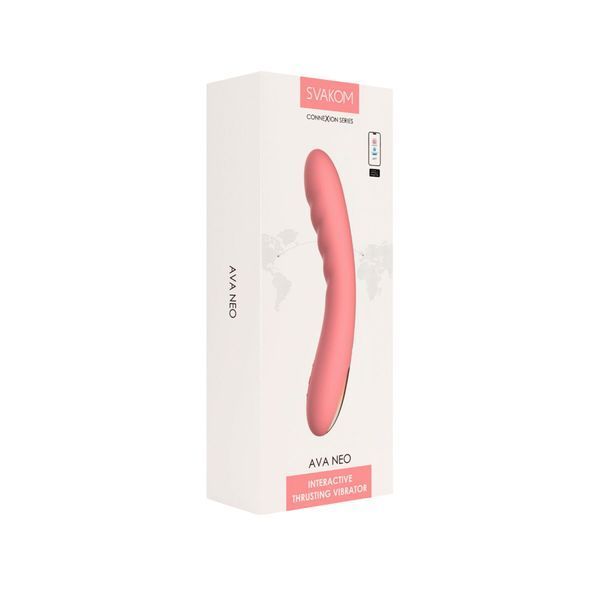 Смарт-вібратор з пульсацією Svakom Ava Neo Peach Pink, 15 режимів роботи, водонепроникний SX1112 фото