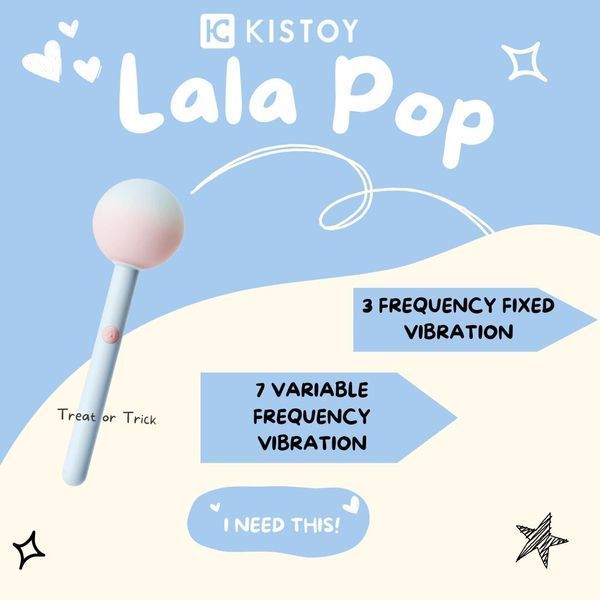 Вібратор-цукерка на паличці KISSTOY Lala Pop, 2 мотори, маска на очі в комплекті SO8710 фото