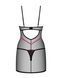 Пеньюар Obsessive Novenes chemise & thong, XS/S, обтислий, прозорий, зі стрепами, стрінги в комплект SX0619 фото 5