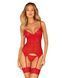Комплект корсет та стрінги Obsessive Ingridia corset & thong XL/2XL, червоний SO9030 фото 1