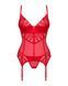 Комплект корсет та стрінги Obsessive Ingridia corset & thong XL/2XL, червоний SO9030 фото 3