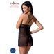 Прозора сорочка приталена Passion QUENTRIS CHEMISE S/M, black, трусики PS26605 фото 2