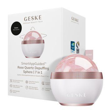 Кульковий масажер з рожевим кварцом GESKE SmartAppGuided Rose Quartz Depuffing Sphere 7in1 starlight HB0652 фото