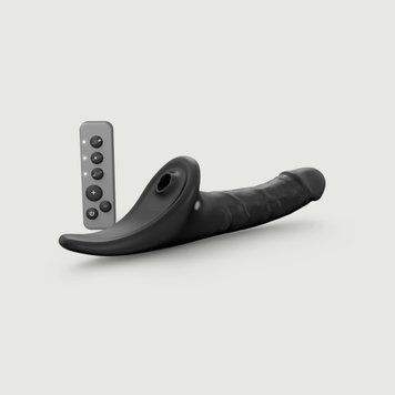 Вібронасадка для страпону з вакуумною стимуляцією Strap-On-Me Multi Orgasm Realistic Dildo M Black SX4035 фото