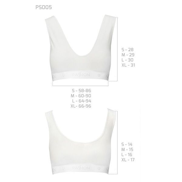 Спортивний топ з еластичної бавовни Passion PS005 TOP XL, white SO4230 фото